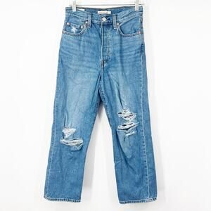 Levi’s Ribcage Straight Ankle Jeans Button Fly High Rise